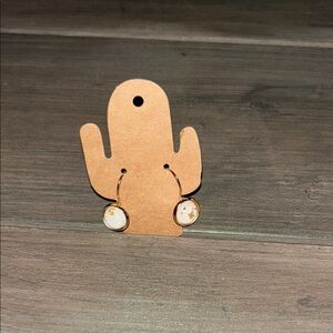 Charming Gold and White Kids Hoop Earrings